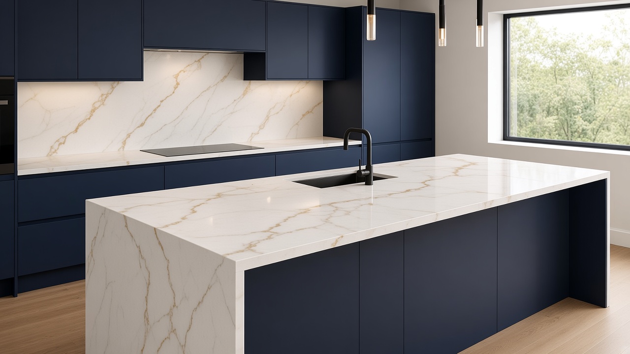Minerva Calcutta Gold solid surface kitchen worktop